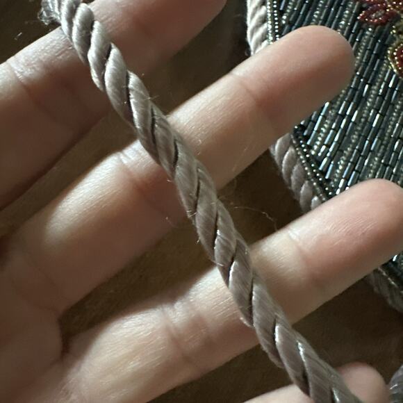 Regale Vintage Formal Floral Half Moon Circle Crossbody bag Satin Rope - Picture 10 of 16